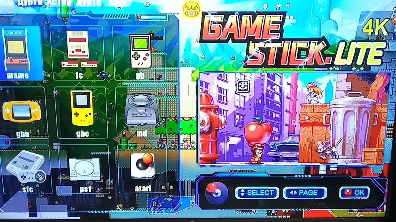 Подключение game stick lite к телевизору Игровая приставка ретро Game Stick 4K Ultra HD для ТВ 64Gb, 2 геймпада ⚡ Бесплат