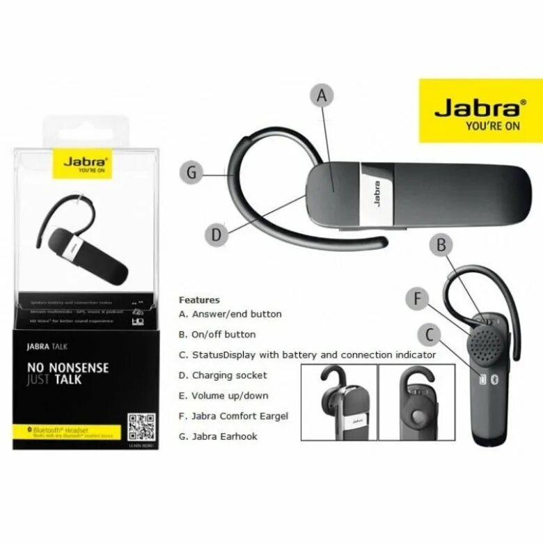 Подключение гарнитуры jabra к телефону через bluetooth bluetooth JABRA TALK - купить в Новомосковске, цена 1 200 руб., продано 3 марта 