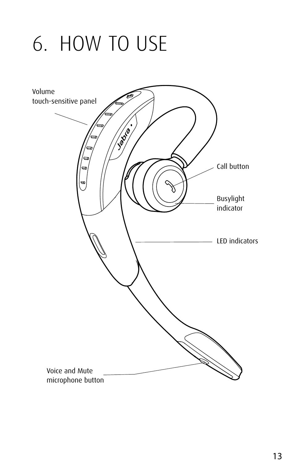 Подключение гарнитуры jabra к телефону через bluetooth How to use, English Jabra MOTION User Manual Page 13 / 25