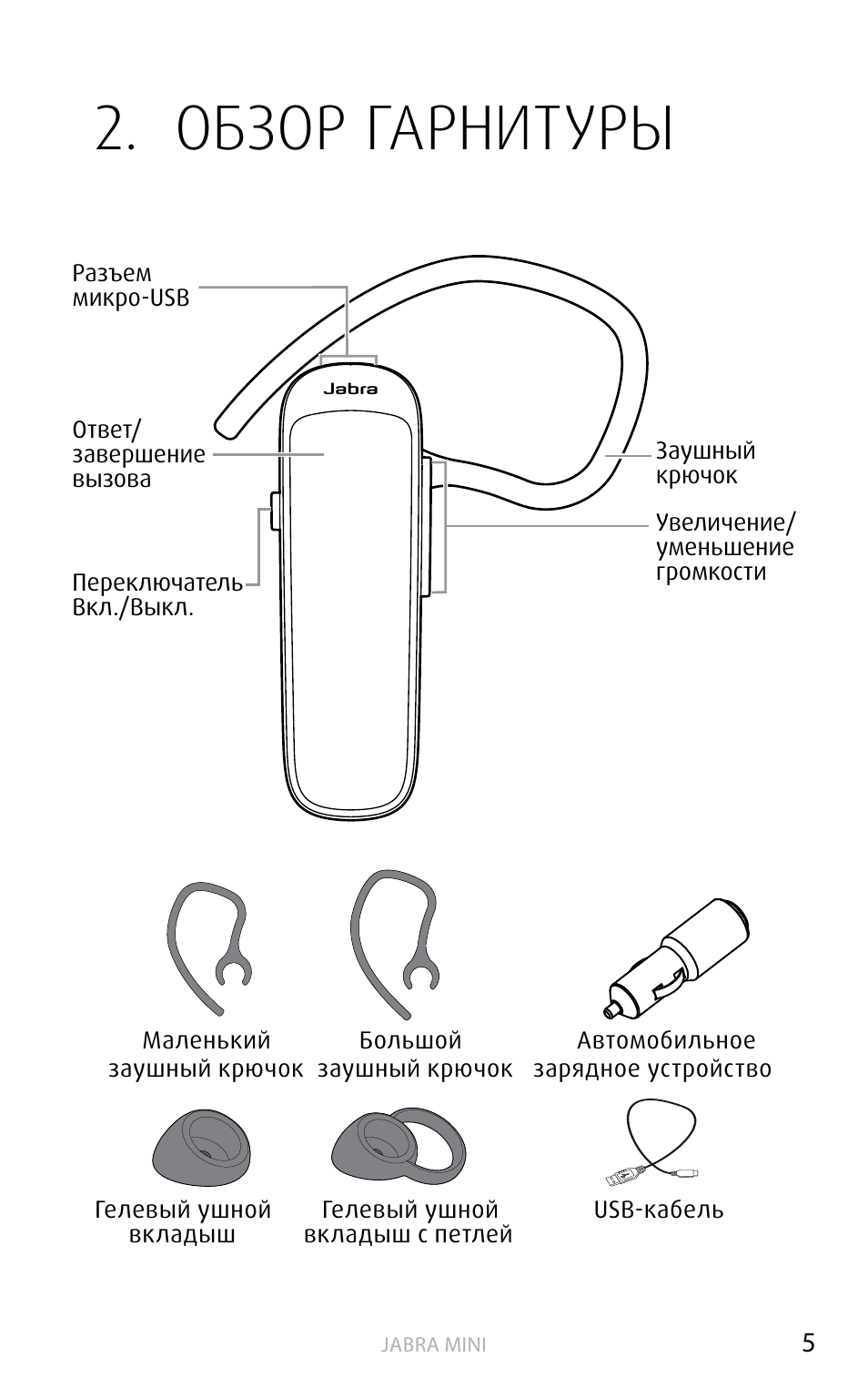 Подключение гарнитуры jabra телефону Jabra MINI: Instruction manual and user guide in Russian.