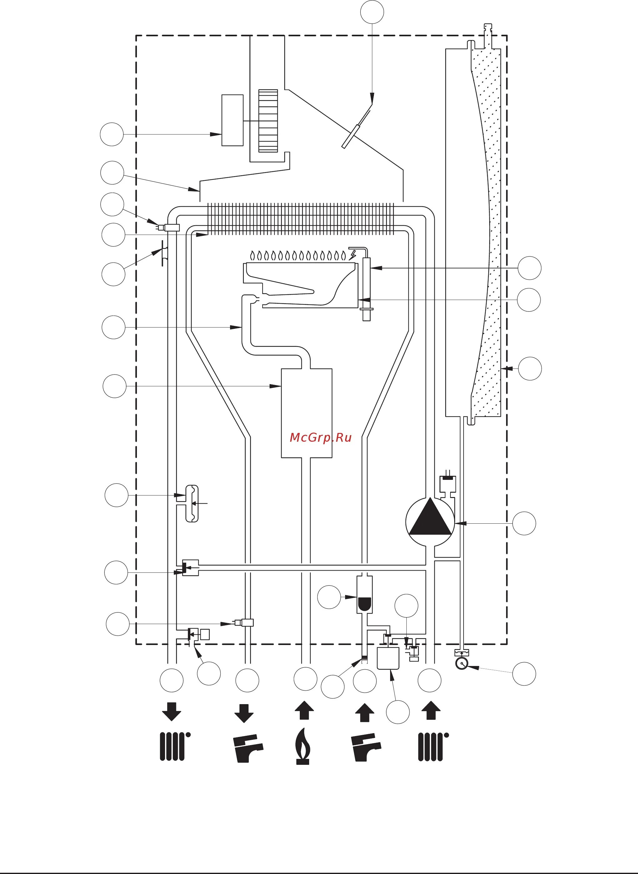 Подключение газ котла baxi Baxi MAIN-5 14 F 21/31 S e c t i o n a