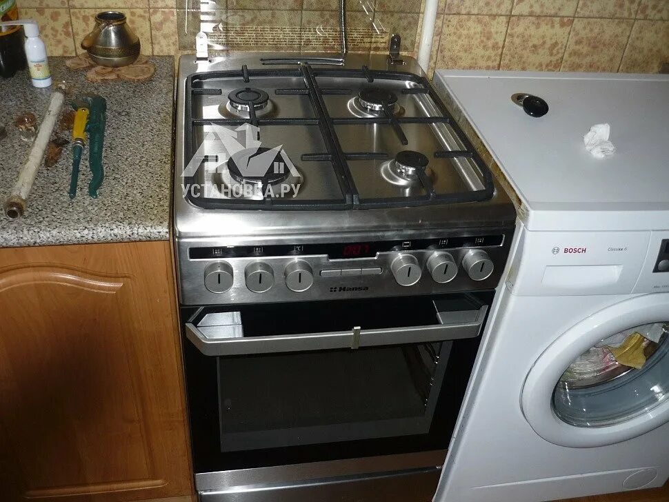 Подключение газ плиты цена Установить газовую плиту Hansa FCMX59220 - цена: 1750 руб., Москва, Ибрагимова, 
