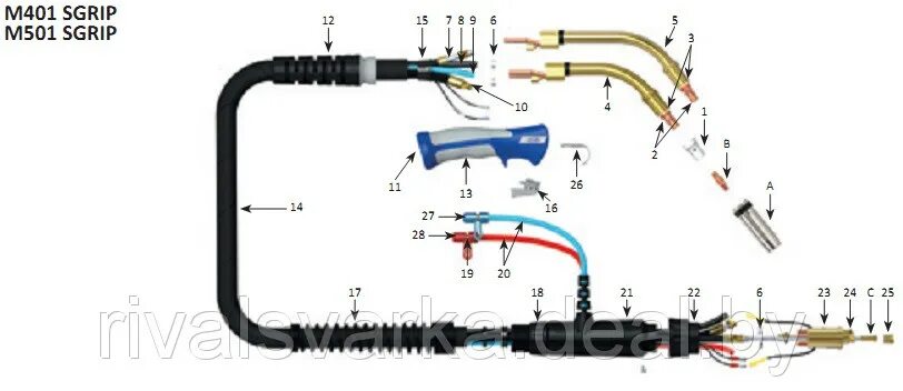 Подключение газа к полуавтомату Сварочная горелка MOST M401 М501 SGRIP: продажа, цена в Минске. горелки, резаки 