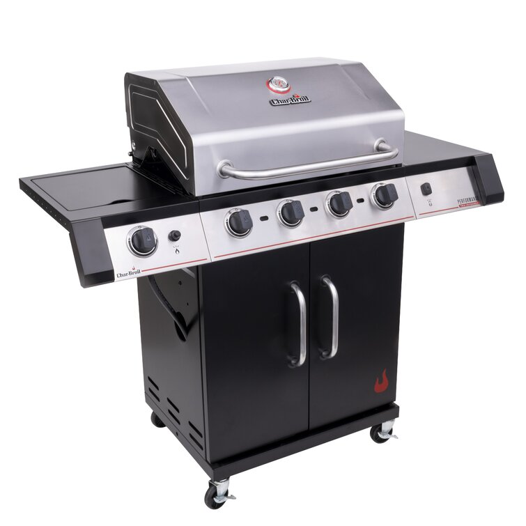 Подключение газового гриля char broil к баллону CharBroil Char-Broil 4 - Burner Free Standing Liquid Propane Infrared 25000 BTU 