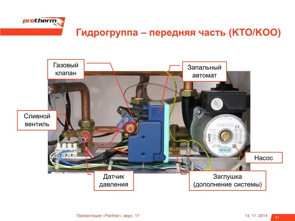 Подключение газового клапана протерм тло PPT - "Panther" верс. 17 28 KTV 24 KTV 24 KOV 24 (12) KTO 24 (12) KOO 