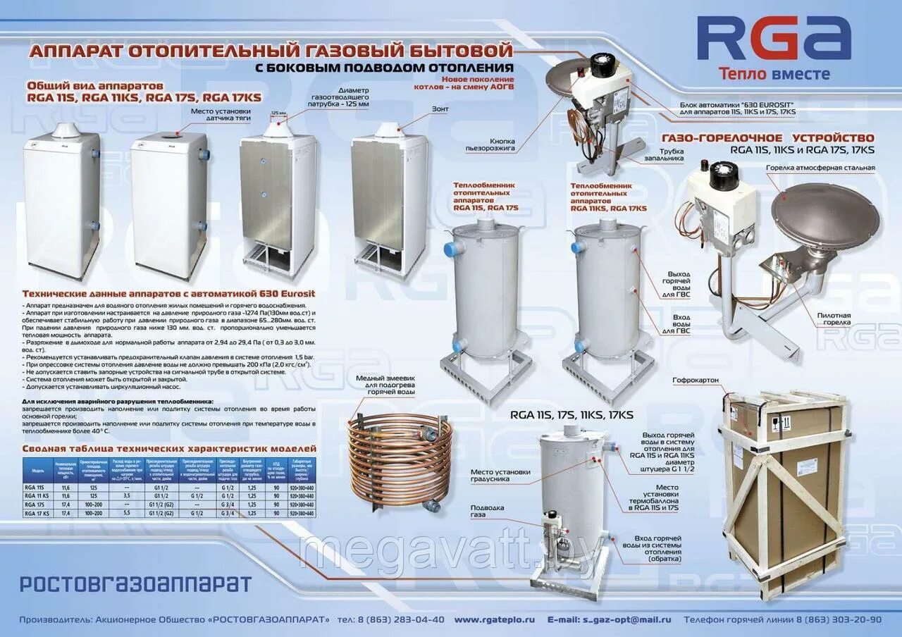 Подключение газового котла аогв 17.4 Газовый котел Ростовгазоаппарат АОГВK 11,6 RGA 11K (ID# 162543344), цена: 1190 р