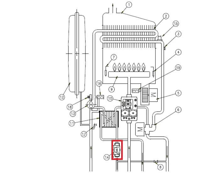 Подключение газового котла ардерия д14 Где находится датчик напора воды у котла Arderia (см. фото)?