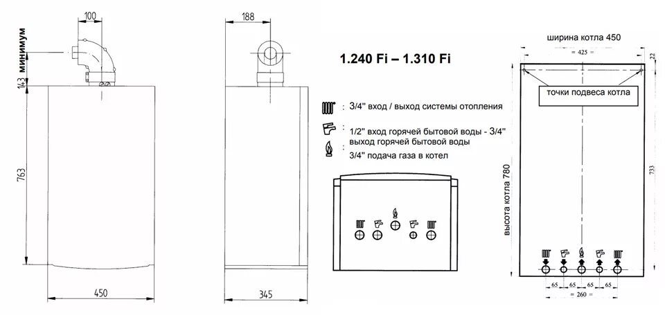 Подключение газового котла бакси луна 3 Котел настенный LUNA-3 1.310Fi, 31 кВт 1-контур., закр. CSE45531366 - купить с д