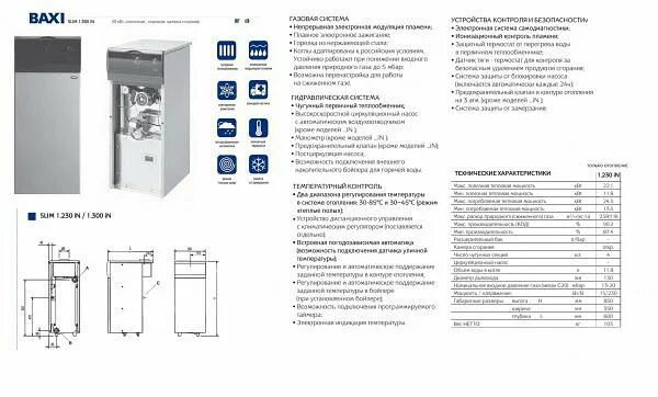 Подключение газового котла бакси слим Котел газовый напольный BAXI SLIM 1.230 iN