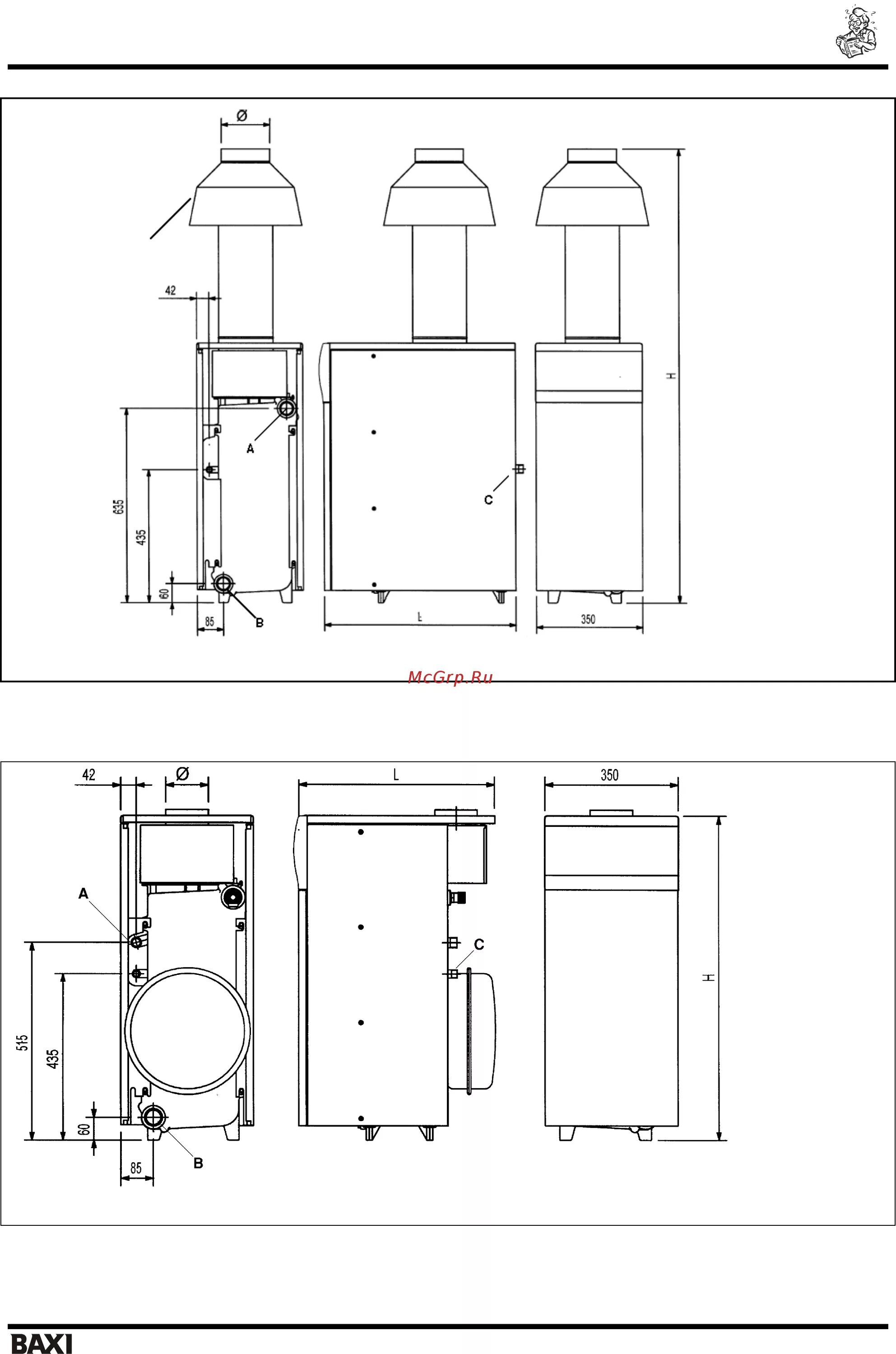 Подключение газового котла baxi slim Baxi slim 1300in (slim 1.300 in) Инструкция по эксплуатации онлайн 10/40 179411