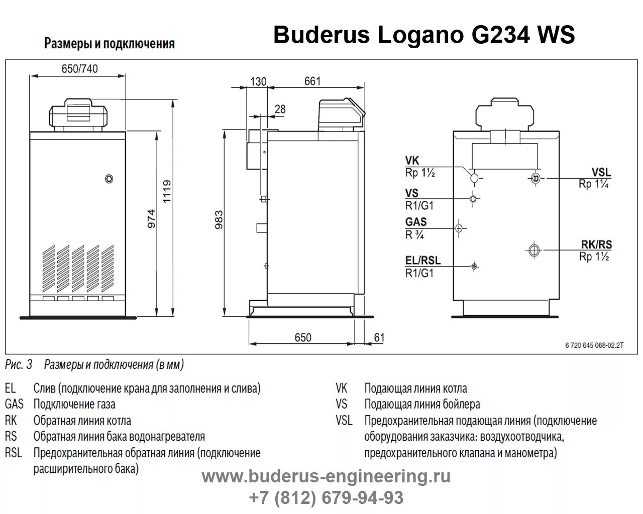 Подключение газового котла будерус 24 Buderus Logano G234-55WS Газовый Напольный Чугунный Атмосферный котел (RU-TOP) А