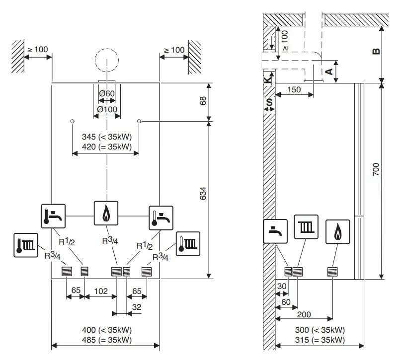 Подключение газового котла будерус 24 Buderus Logamax U072-18 кВт Котел настенный газовый одноконтурный купить по низк