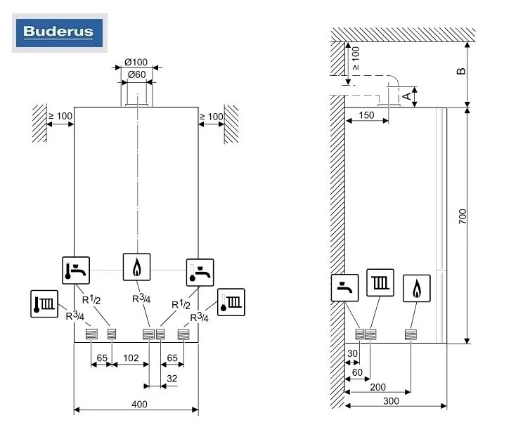 Подключение газового котла будерус Buderus Logamax U072-24K Газовый котел 24 кВт - Kotel24