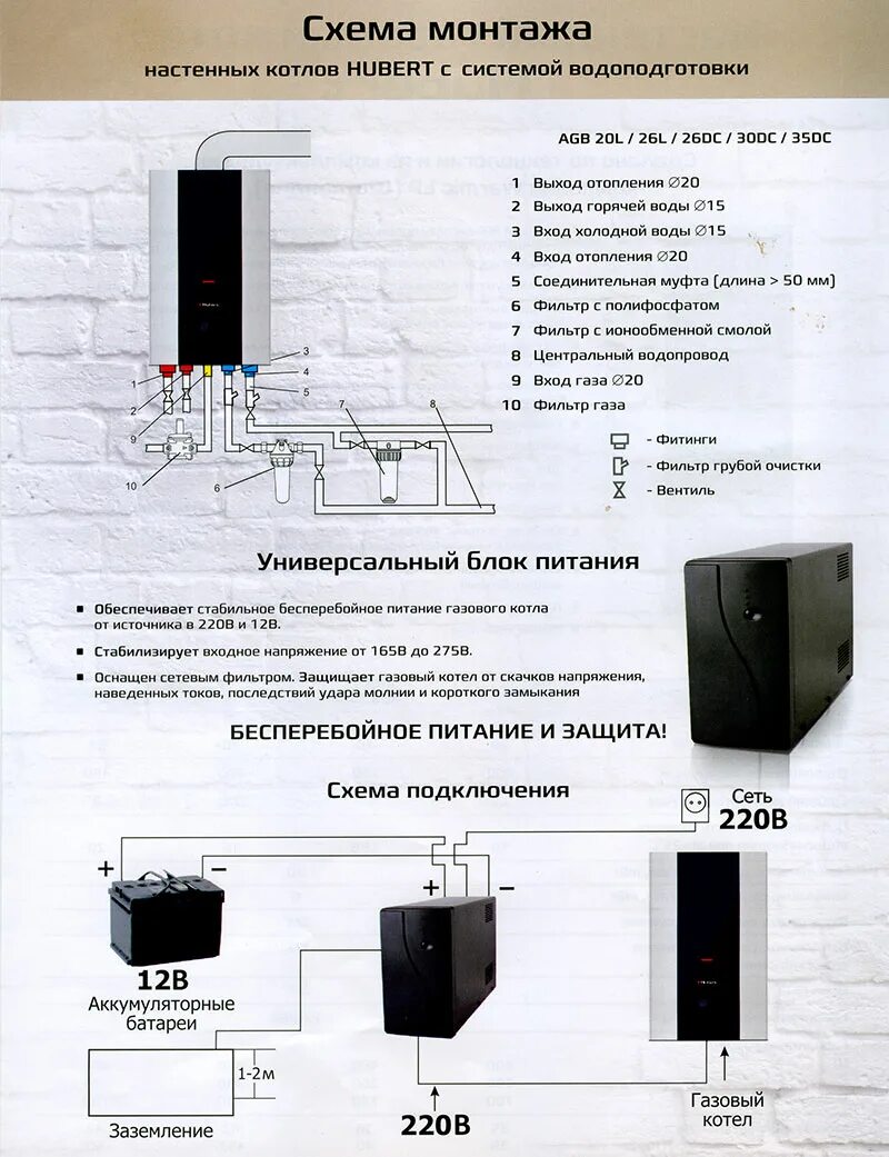 Подключение газового котла hubert Газбыт " HUBERT