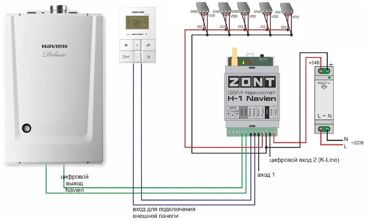 Подключение газового котла к zont Обзоры модели Блок управления ZONT H1 Navien на Яндекс.Маркете