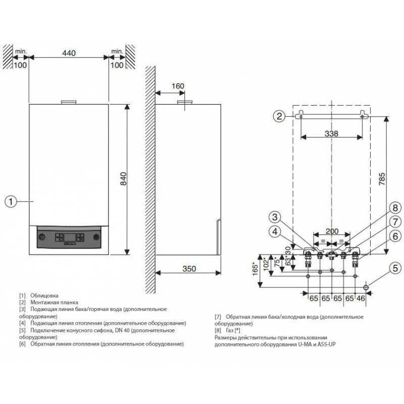 Подключение газового котла какие диаметры Газовые котлы Buderus Logamax plus GB072 14 кВт