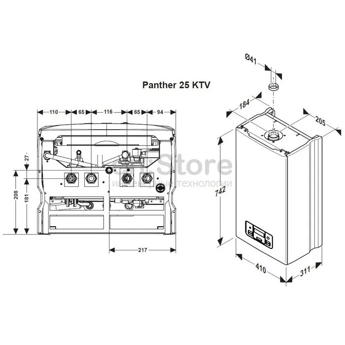 Подключение газового котла протерм пантера Газовый настенный котел Protherm Пантера 25 KTV