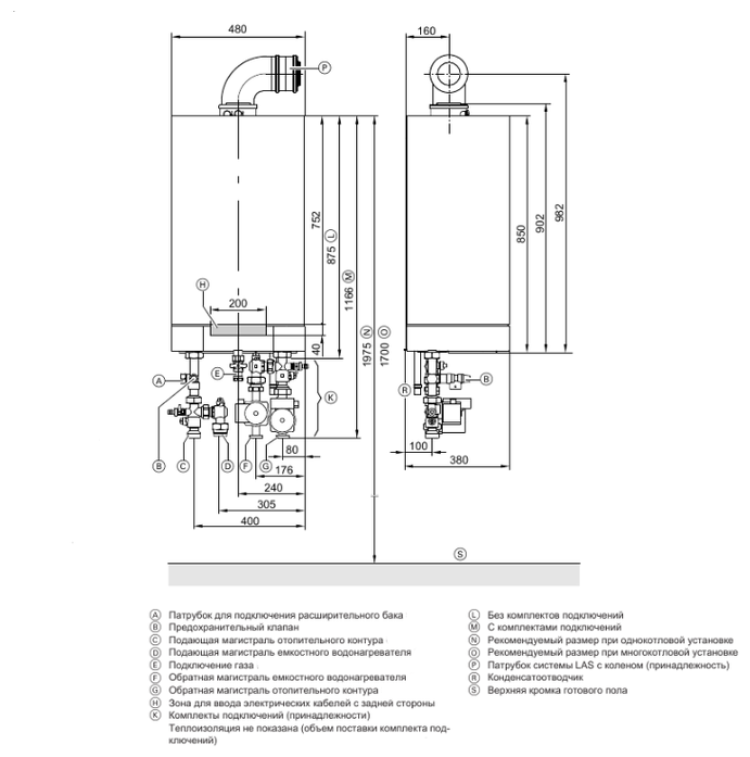 Подключение газового котла висман 100 Viessmann Vitodens 200-W (B2HAK08/B2HA878/B2HA243) - купить по выгодной цене на 