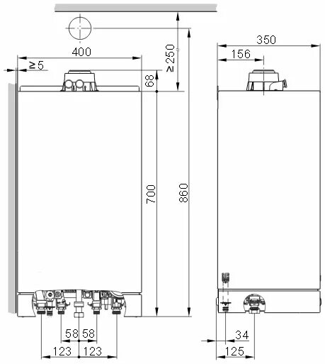 Подключение газового котла висман витопенд Viessmann Vitodens 100-W B1HC 19 кВт одноконтурные сжиженный газ газовые конденс