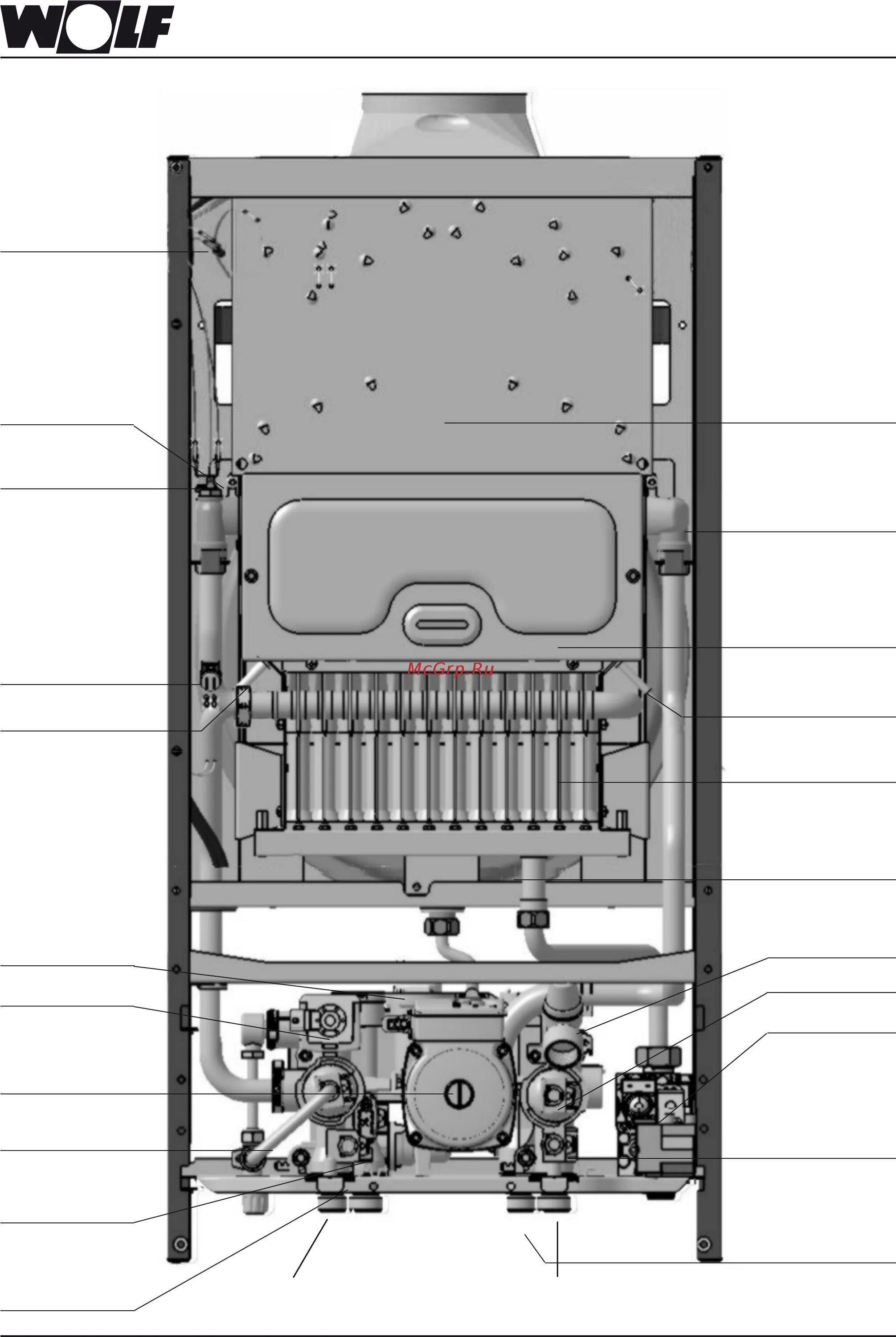 Подключение газового котла wolf Wolf CGG-2K-18 7/64 Схема конструкции cgu 2 k 18 24