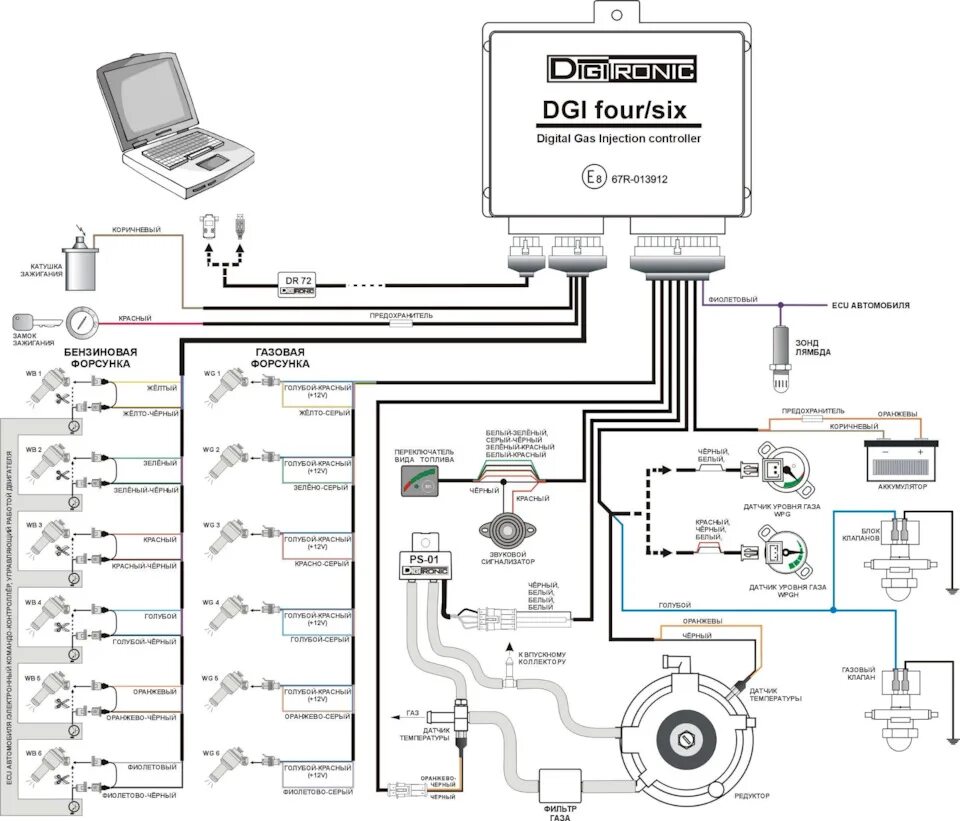 Подключение газового оборудования на инжектор Проводка для ГБО digitronic, схема, описание, что куда подключал. - Lada Калина 