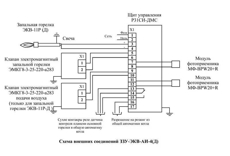 Подключение газовой горелки Запально-защитные устройства ЗЗУ для розжига дизельного топлива ЗЗУ-ЭКВ-РР, ЗЗУ-