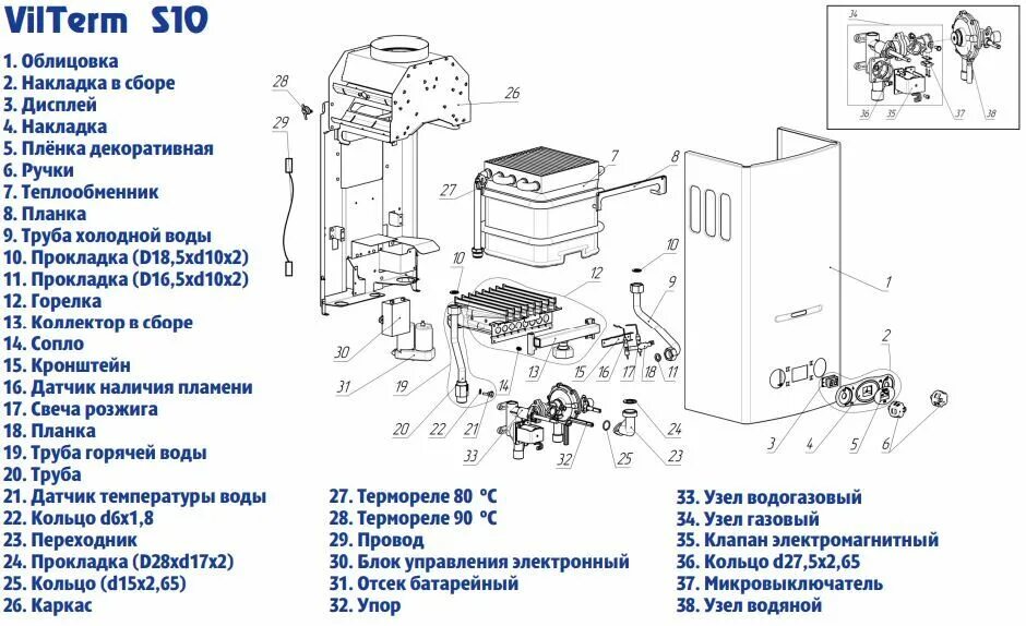 Подключение газовой колонки vilterm s11 Газовая колонка VilTerm S10 (белая, природный газ) - купить с доставкой по выгод