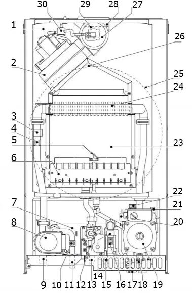 Подключение газовых котлов ферроли Купить Котел газовый Ferroli FORTUNA F24 24 кВт настенный двухконтурный в городе