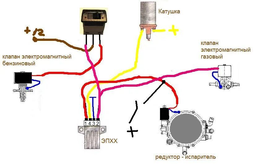 Подключение гбо 2 поколения на карбюратор Схема кнопки гбо 2