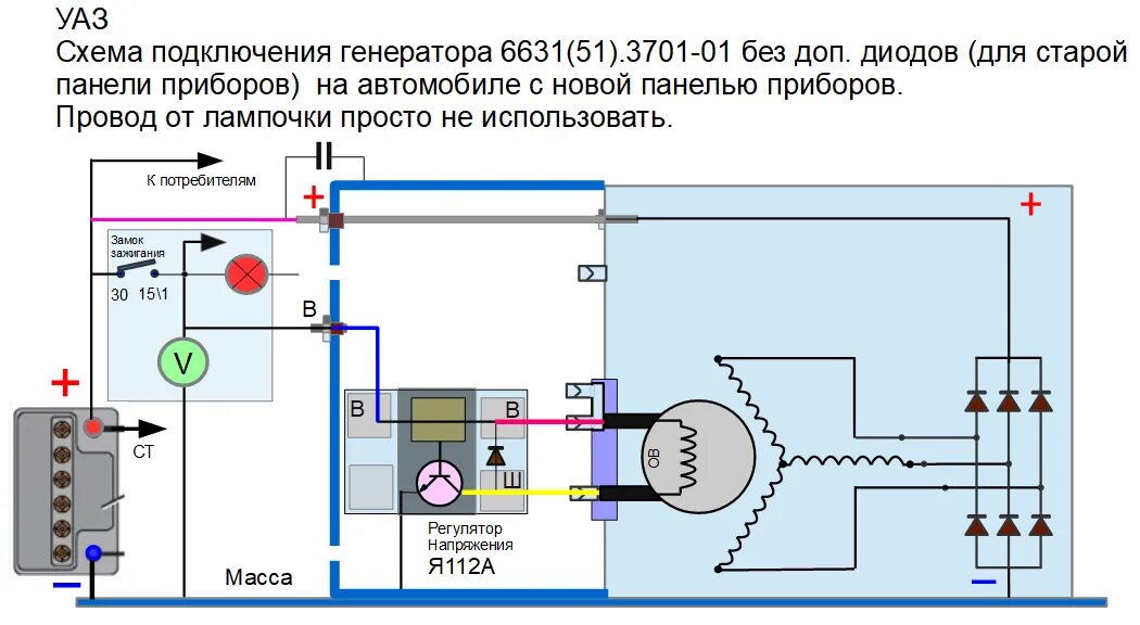 Подключение генератора 161.3771 на уаз На генератор подключить уаз - КарЛайн.ру