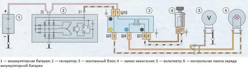 Подключение генератора 2107 инжектор Ответы Mail.ru: не горит лампочка на панели зарядки акомулятора и не работает во