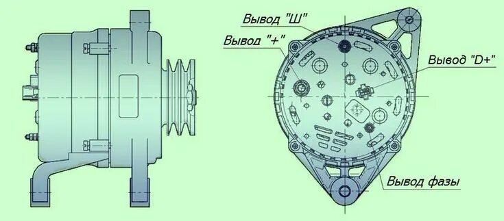 Подключение генератора 24 Назначение выводов генератора (и схемы генераторов)(2024)