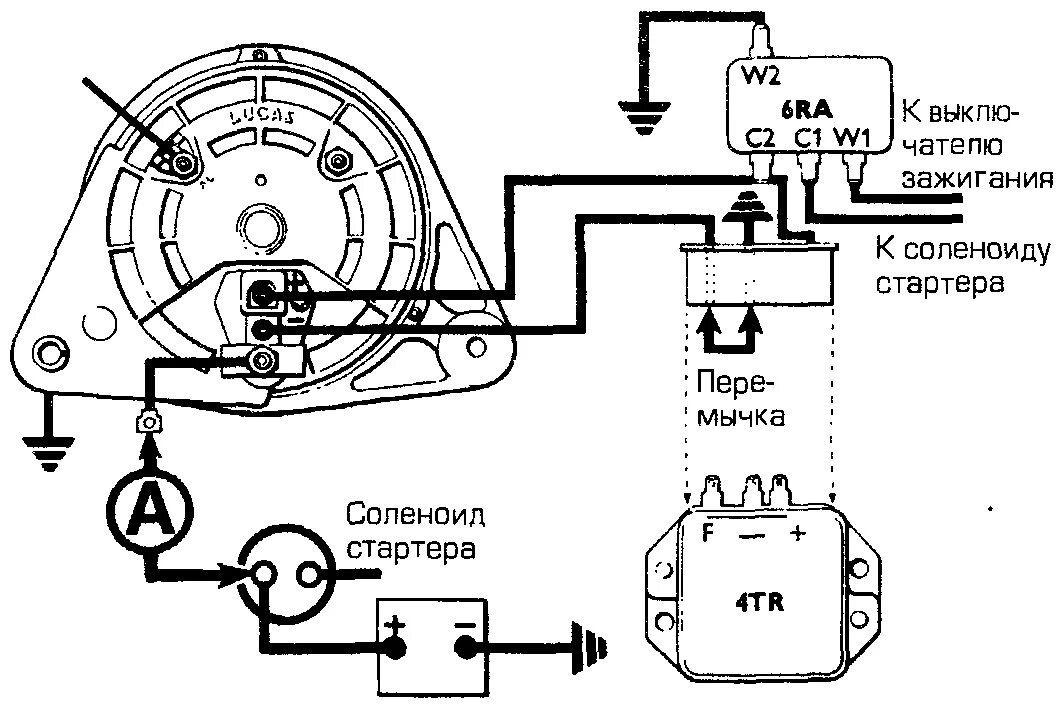 Подключение генератора 24 вольта схема Проверка генератора переменного тока с возбуждением от аккумулятора (Lucas 10/11