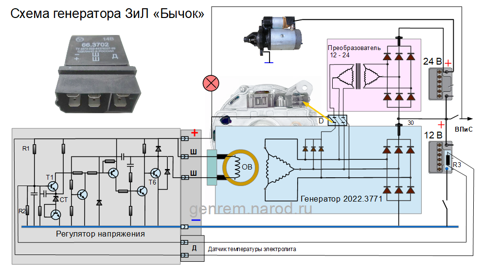 Подключение генератора 24в на дизель Генератор 2022 3771 схема подключения