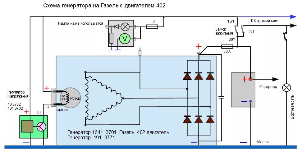 Подключение генератора 402 двигатель газель Пропала зарядка на Газели Бизнес с 405 и 406 двигателем: причины, проблемы с ген