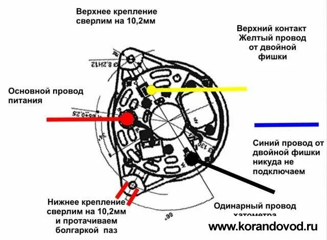 Подключение генератора 405 двигатель SY Korando - Установка генератора от Волги