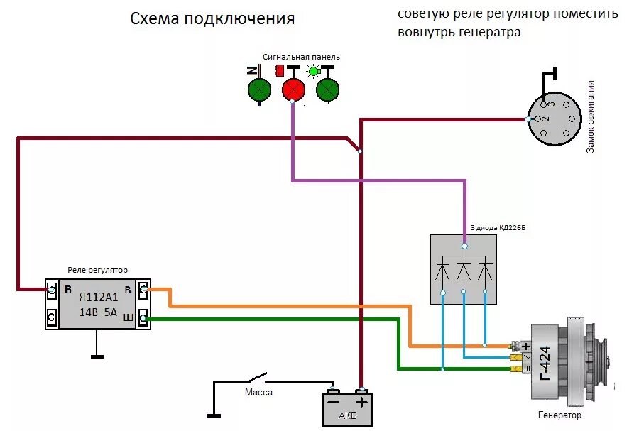 Подключение генератора 500 ватт на урале Как подключить реле ваза к Уралу