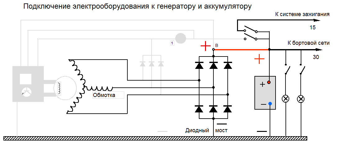 Подключение генератора акб Стартер генератор карбюратор автоэлектрика -Диодный мост автомобильного генерато