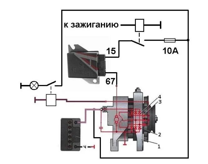 Подключение генератора без реле регулятора Как подсоединить реле генератора