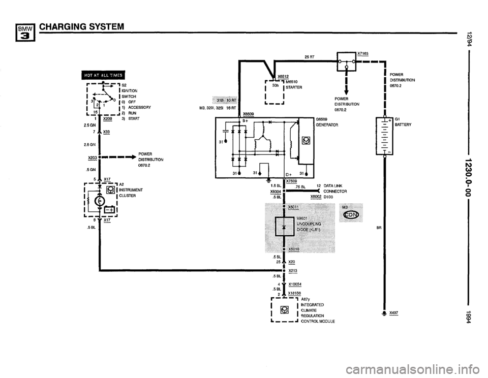 Подключение генератора бмв BMW 325i 1994 E36 Electrical Troubleshooting Manual (435 Pages), Page 160