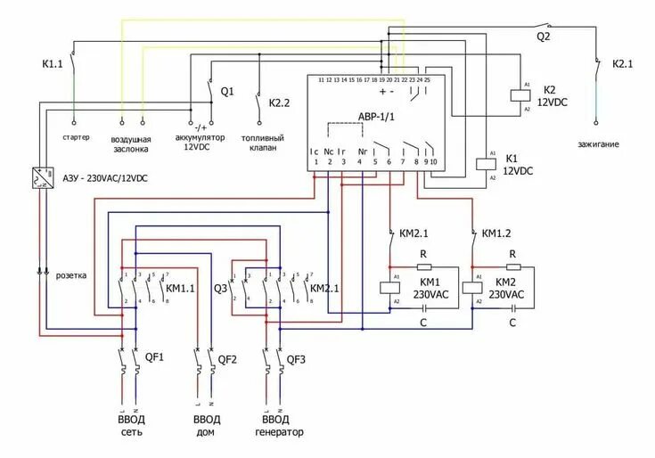 Подключение генератора через авр дизель к сети АВР для генератора: устройство, принцип работы, схемы подключения Генераторы, Ус