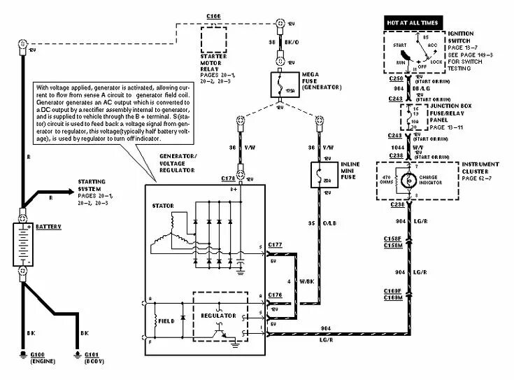 Подключение генератора форд 27 Ford Alternator Wiring Diagram Internal Regulator wiring diagram Diagram, Ele