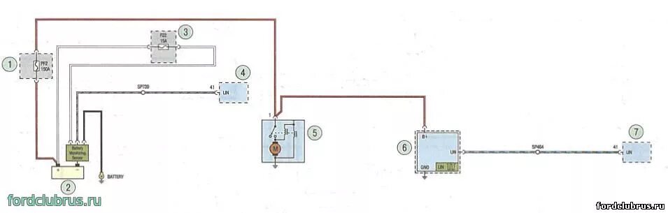 Подключение генератора форд Схема система зарядки аккумуляторной батареи Форд Фокус 3