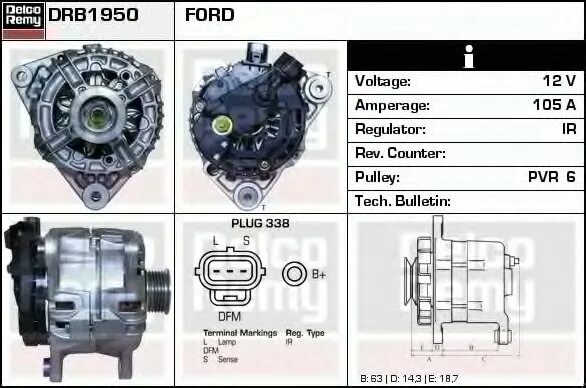 Подключение генератора форд мондео FORD 98BB10300BC - Генератор - купить запчасти в Москве