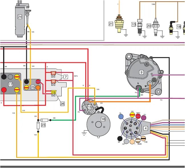 Подключение генератора фредлайнер Volvo Penta 5.0 Wiring Diagram diagram Volvo Penta 4 3gl Wiring Diagram Full Ver