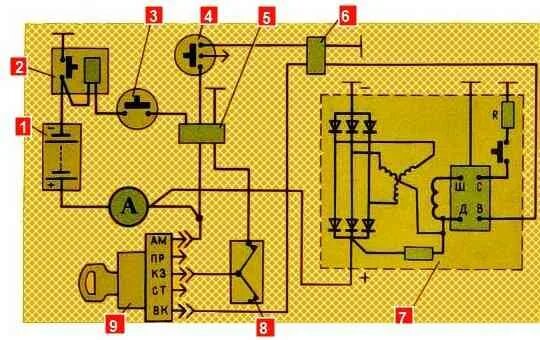 Подключение генератора г 273 Generator, battery Kamaz