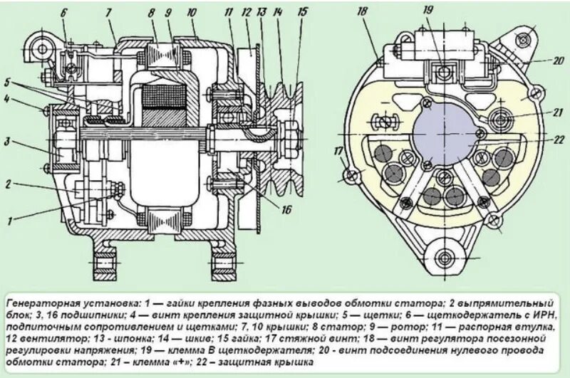 Шема подключения генератора маз