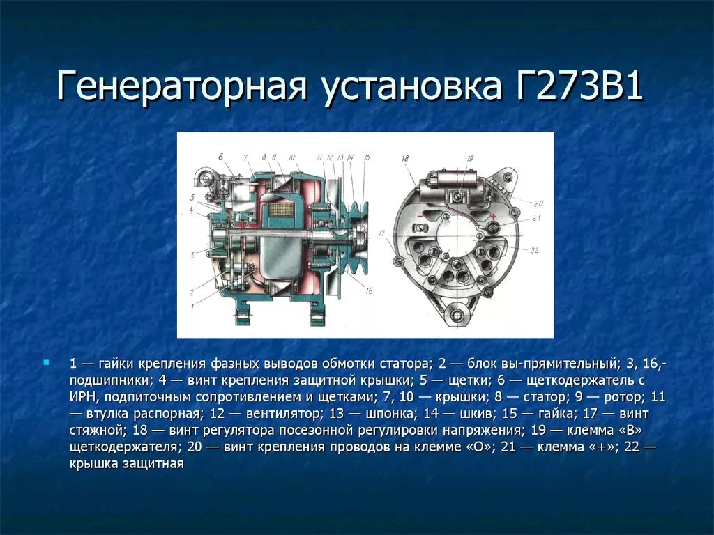 Подключение генератора г 273 Организация работы агрегатного участка автотранспортного предприятия на 28 автом