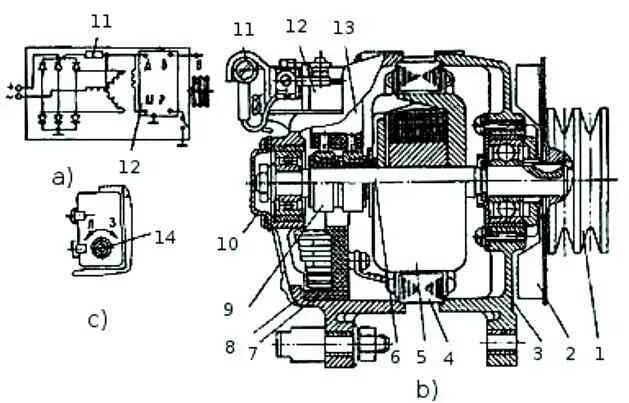 Подключение генератора г273в1 Generator, battery Kamaz