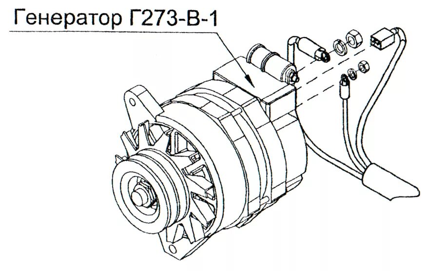 Подключение генератора г273в1 на камаз Электрооборудование погрузчика ПК46 ЧТЗ